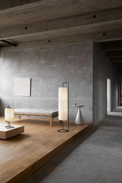 Living room displaying Tom Rossau's lamps